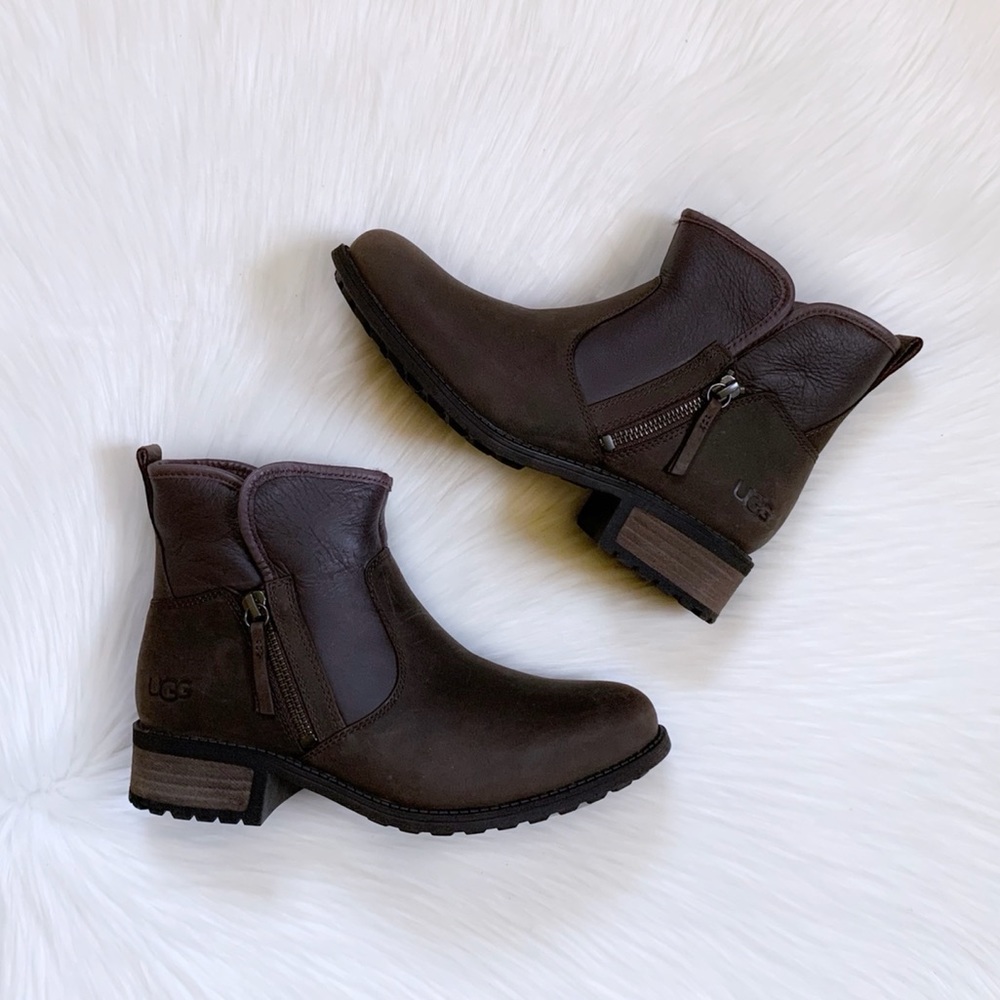 UGG Lavelle Stout Leather Ankle Boots - Picture 2 of 9